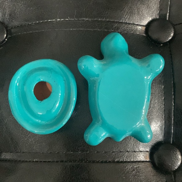 Mexico Talavera Teal Sea Turtle With Sea Scene Hand Painted Mexican Trinket Box - Picture 7 of 7